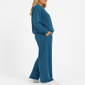Ensemble décontracté deux pièces : Sweat à capuche et pantalon de survêtement personnalisé, coupe régulière, épaules tombantes, léger, unisexe, couleur unie, écoresponsable - Product Image 2
