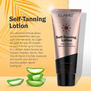 ELAIMEI Lotion <span class=keywords><strong>Solaire</strong></span> Naturelle Hydratante Active Soin <span class=keywords><strong>de</strong></span> la Peau Teint Bronze Blé <span class=keywords><strong>Crème</strong></span> Bronzante Corporelle Légère et Raffermissante - Product Image 2