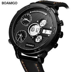 <span class=keywords><strong>Reloj</strong></span> de Pulsera <span class=keywords><strong>BOAMIGO</strong></span> para Hombre, <span class=keywords><strong>Reloj</strong></span> Deportivo de Cuarzo, Digital, Analógico, con 3 Relojes, Color Marrón, Resistente al Agua - Product Image 2