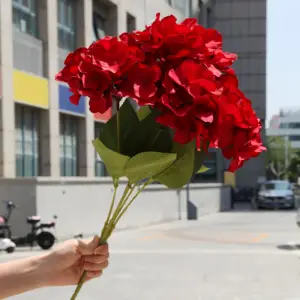 TCF Hydrangea Artificial Flower Große Seide 5 Kopf Hortensien Bouquet Blumen Künstlich für Home Wedding Decorative