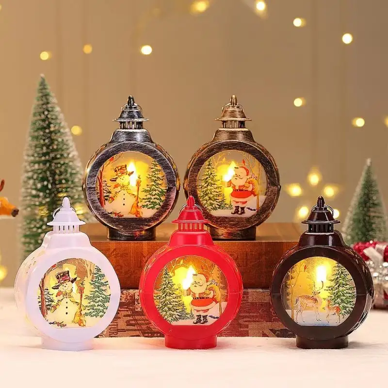 Qualisub Decoration Plastic and Acrylic LED Storm Lantern Light Blanks Sublimation Christmas Ornament lights for Custom Printing
