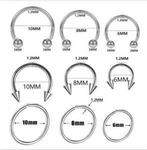 Zesen acier inoxydable circulaire nez Septum <span class=keywords><strong>fer</strong></span> à <span class=keywords><strong>cheval</strong></span> anneau lèvre anneau sourcil Piercing oreille Cartilage <span class=keywords><strong>Tragus</strong></span> Helix Piercing bijoux - Product Image 4