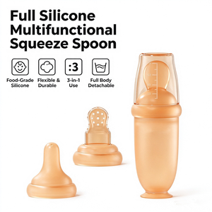 Biberón de Cereal de Arroz para Bebés, con Cuchara de Silicona y Dispositivo de Alimentación por Compresión, Libre de BPA, Apto para Bebés Mayores de <span class=keywords><strong>3</strong></span> <span class=keywords><strong>Meses</strong></span> - Product Image 3