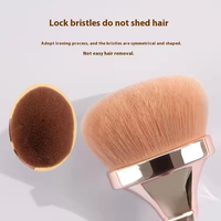 Pinceau de maquillage professionnel élégant, super doux, doré, grand format, à poils synthétiques, manche en plastique, pour fond de teint, poudre et blush visage