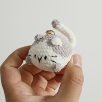 En gros, Mini porte-clés pendentif chat Amigurumi Kawaii en crochet, fait main, en peluche, breloque pour sac à dos