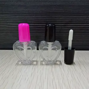 Tube plastique brillant à lèvres 6ml, en forme d'étoile, de cœur, PETG, avec baguette, récipient cosmétique liquide