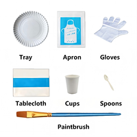 Kit de peinture fluide DIY populaire pour ours en PVC de 23 cm, pour enfants, peinture créative faite à la main, ours blancs