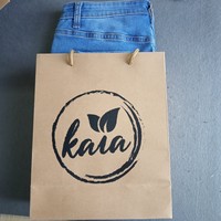 Sac en papier kraft recyclable personnalisé avec poignées, sac cadeau pour le shopping, imprimé avec votre propre logo couleur