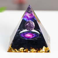 Nouveautés transfrontalières les plus vendues : Artisanat en résine époxy de cristal de lapis-lazuli, style automne, en forme de pyramide, avec boule de cristal et pierres concassées