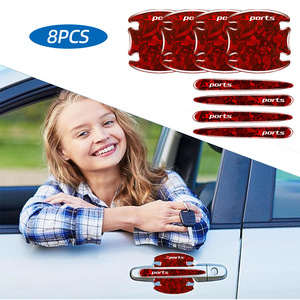 Nouvelle bande de protection anti-collision en fibre de carbone forgée avec motif époxy pour le bol de la porte <span class=keywords><strong>et</strong></span> la poignée de la voiture, avec <span class=keywords><strong>logo</strong></span> sportif - Product Image 2