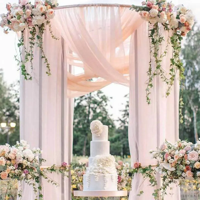 Wedding Chair Sashes Wedding Backdrop Decoration Sheer Crystal Tulle Organza Arch Ribbon For Wedding Birthday Party Decor