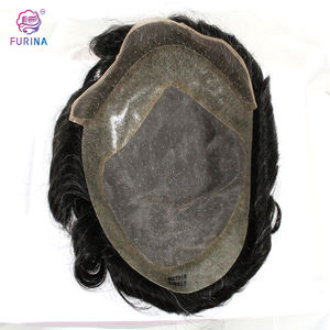 Perruque toupet française naturelle pour hommes, couleur blanche et grise, 100 naturelle et Durable, référence 1B10 - Product Image 1