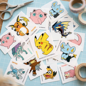 สติกเกอร์พีวีซีพิมพ์ลายยูวีเคลือบเงาแบบทำเองสไตล์เกาหลี ชุด 18 ชิ้น สติกเกอร์ติดแบบรูบออนลายการ์ตูนน่ารัก สำหรับตกแต่งไดอารี่ เคสโทรศัพท์ แบบสุ่ม - Product Image 2
