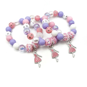 Purple Pink Beads Charm <b>Bracelet</b> Sorority Pretty Alloy Girl Pendant Charm <b>Bracelet</b> Wholesale - Product Image 3