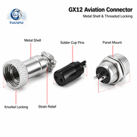 Prise d'aviation GX12 mâle-femelle multi-cores avec broches plaquées argent pour appareils de communication
