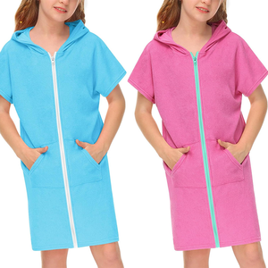 Peignoir d'été pour filles 2025 – Grande Vente – <span class=keywords><strong>Serviette</strong></span> <span class=keywords><strong>de</strong></span> plage pour enfants <span class=keywords><strong>de</strong></span> haute qualité – Peignoir à capuche zippé à manches courtes à séchage rapide pour la plage - Product Image 2
