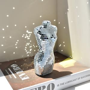 Figura <span class=keywords><strong>de</strong></span> Maniquí con Espejo - Escultura <span class=keywords><strong>de</strong></span> Modelo Disco Altamente Reflectante, Decoración Artística Hecha a Mano para Escritorio, Estante, Exhibición en el Hogar - Product Image 6