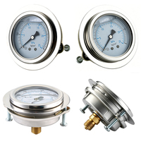 Stainless Steel Back Connection Manometer Oil Filled High Accuracy 1.6% Air Gas Pressure Gauge 0~60kPa Multi-Unit (psi Bar)