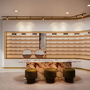 Muebles de Exhibición para Ópticas Personalizados, Gabinete de Madera para Gafas, Mostrador para Lentes, Estante con Iluminación LED, Equipamiento de Tienda Llave en Mano - Product Image 1