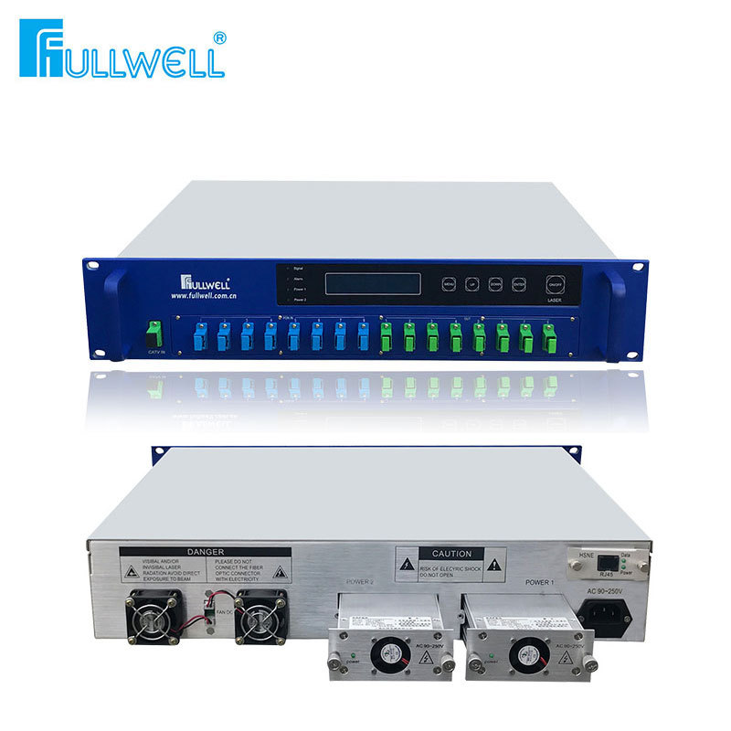 Fullwell 8 puertos 19db 2U CATV amplificador de señal de fibra óptica EDFA con WDM integrado