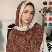 Hijab en Rayonne Modal Premium à Motif Imprimé, Foulard Musulman Fluide et Élégant, Voile Islamique pour Cou, Mode Pudique