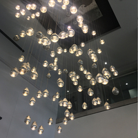 Lustre en verre LED à intensité variable, design moderne, luxe, haute qualité, escalier, hôtel, salle à manger, projet personnalisé