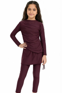 Haut <span class=keywords><strong>de</strong></span> <span class=keywords><strong>maillot</strong></span> <span class=keywords><strong>de</strong></span> <span class=keywords><strong>bain</strong></span> <span class=keywords><strong>de</strong></span> luxe respirant + Leggings en tissu à séchage rapide UPF 50+ imprimé ou brodé pour filles musulmanes - Product Image 5