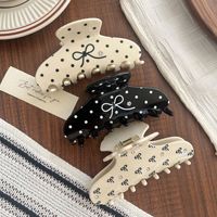 YJL NOUVEAU Pince à Cheveux Élégante à Pois avec Nœud en Acétate Fait Main pour Femmes, Accessoire de Mode Coréenne pour Filles