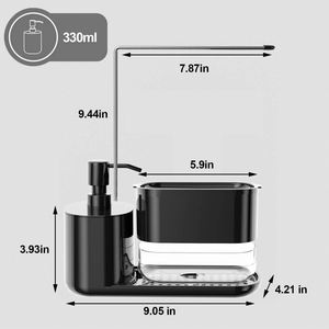 Distributeur de savon en plastique transparent à double compartiment durable, design moderne, utilisation durable pour hôpitaux, écoles, foyers, hôtels, cuisine - Product Image 2