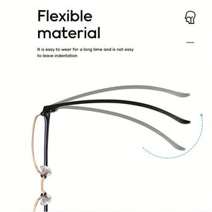 Gafas de Moda 2025 Negras Semi-Sin Montura, Cuadradas, con Bloqueo de Luz Azul para Computadora, para Hombre y Mujer - Product Image 4