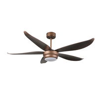 Ventilateur de plafond électrique industriel moderne de 56 pouces, design floral fantaisie, télécommande, moteur DC BLDC, économie d'énergie, usage domestique