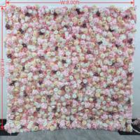 Panneaux de fond en tissu enroulable avec fleurs artificielles 3D en soie personnalisées pour la décoration de mariages, fêtes, événements et jardins