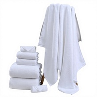 Handuk Mandi Komersial Katun Murni Putih Ring Spun Combed Tebal 570 GSM 70x150cm untuk Penggunaan Hotel