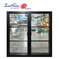 Ventana Americana NFRC TITL 24 con Rotura de Puente Térmico, Ventana Abatible Delgada, Combinación de Ventana Abatible Doble con Rejillas y Mosquitera