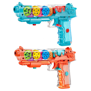 Pistolet à vibrations à engrenages transparents jouet électrique clignotant <span class=keywords><strong>Bo</strong></span> <span class=keywords><strong>concept</strong></span> drôle pistolets jouets avec lumière et musique - Product Image 5