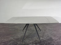 Table à manger multifonctionnelle rotative et pliable en pierre frittée pour hôtels et appartements