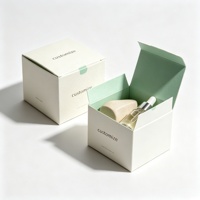 Boîte de soin de la peau personnalisée de luxe avec logo, intérieur vert menthe, boîte cadeau en carton rigide pour ensemble Gua Sha et sérum