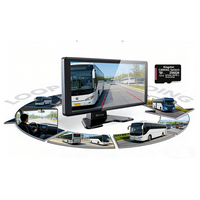 Moniteur universel de sécurité pour flotte 4 canaux 10,36 pouces avec avertisseur d'angle mort, caméra DVR de vision nocturne IP68 9-36V pour bus scolaire et sécurité des piétons