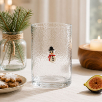 Gobelet en verre à bulles motif bonhomme en pain d'épices de Noël style Ins, réutilisable, compatible lave-vaisselle, design minimaliste, pour fêtes, boissons froides