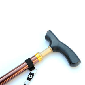 Bâton de marche télescopique en alliage d'aluminium, hauteur réglable, pointe en caoutchouc antidérapante pour personnes âgées, support de randonnée - Product Image 2