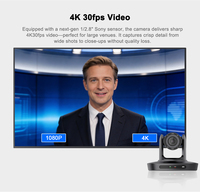 Caméra de Conférence PTZ 4K avec Zoom Optique 20x, Suivi IA, Caméra de Vidéoconférence NDI, Caméra PTZ 4K pour Conférences et Églises en Direct