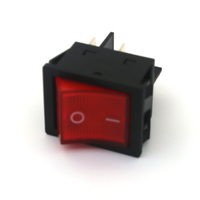 Interrupteur à bascule de haute qualité KCD4-201AN 30A 4 broches DPST avec LED rouge éclairée, marche/arrêt, avec contact argenté pour équipement industriel