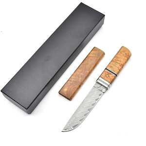 Thủ công Damascus cố định balde săn dao bushcraft tự vệ dao gỗ vỏ bọc xử lý - Product Image 4