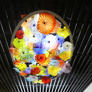 <span class=keywords><strong>Lampadario</strong></span> a soffitto a LED moderno con grande vetro <span class=keywords><strong>rosso</strong></span> Murano cristallo di Design materiale in ferro per Hotel Bar ristorante o casa - Product Image 3