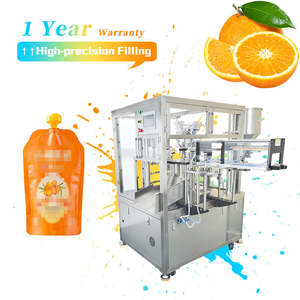 Máquina Envasadora de Bolsas Doypack Rotativa Totalmente Automática para Llenado y Empaquetado de Jugos, Miel y Mantequilla de Maní - Product Image 1