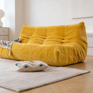 Sillón Inflable Portátil, Ligero y Ergonómico, para Sala de Estar o Dormitorio, Individual, de Terciopelo Naranja, Estilo Toogo - Product Image 5