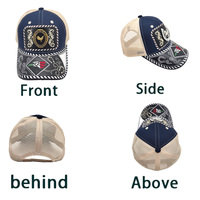Topi Baseball Jaring 6 Panel Snapback Unisex dengan Logo 3D Western Metal, Sablon Sutra, Bahan Denim Kanvas untuk Aktivitas Luar Ruangan dan Memancing