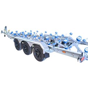 <span class=keywords><strong>Remorque</strong></span> en alliage d'aluminium de haute qualité, <span class=keywords><strong>remorque</strong></span> marine à trois essieux de 10 m, excellente stabilité - Product Image 3