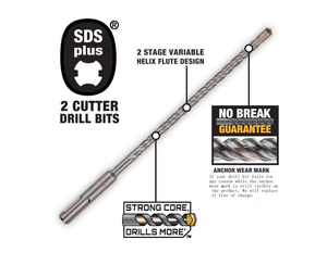 Taladro de martillo de impacto cruzado de 450mm, aleación HSS dura extendida de cuatro bordes <span class=keywords><strong>SDS</strong></span> <span class=keywords><strong>PLUS</strong></span> para perforación de cuatro bordes de mármol para azulejos de pared de hormigón, 1 ud. - Product Image 6