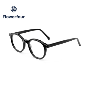 Montatura per Occhiali Flowerfour in Stile Semplice e Rotondo, Lussuosa e Trendy in Acetato Spesso per Uomo e Donna - Product Image 2